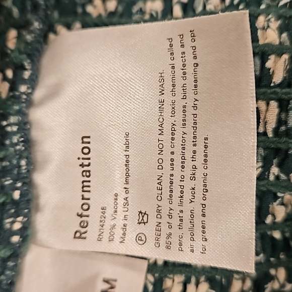💕REFORMATION💕 Pinto Top ~ Parsley Green Floral Print Medium NWOT - Picture 12 of 12